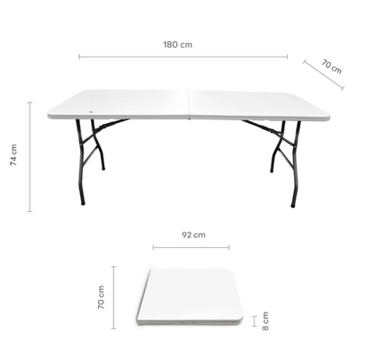 Mesa plegable tipo portafolio 180 cm